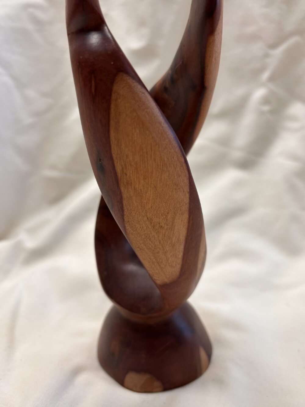 Hand Carved Abstract Wood Sculpture Intertwined Figures Mid Century Modern Decor - Picture 2 of 7